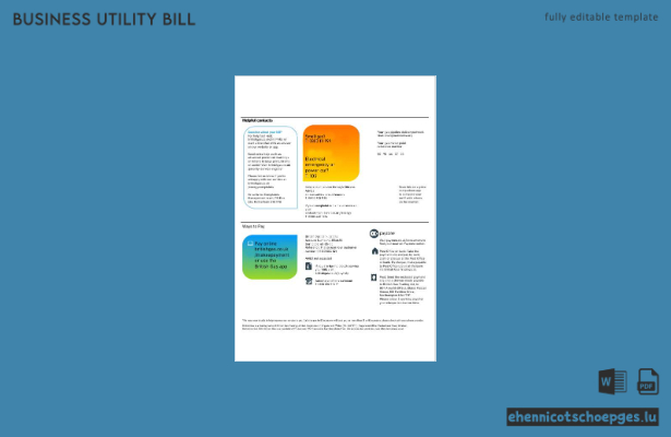 Geschäftsrechnung von British Gas (Vereinigtes Königreich), Word- und PDF-Datei, 2 Seiten, Beispielvorschau